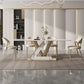 Nordic Sintered Stone Top Dining Set Rectangle 1/4/5/7/9 Pieces Dining Room Table Set
