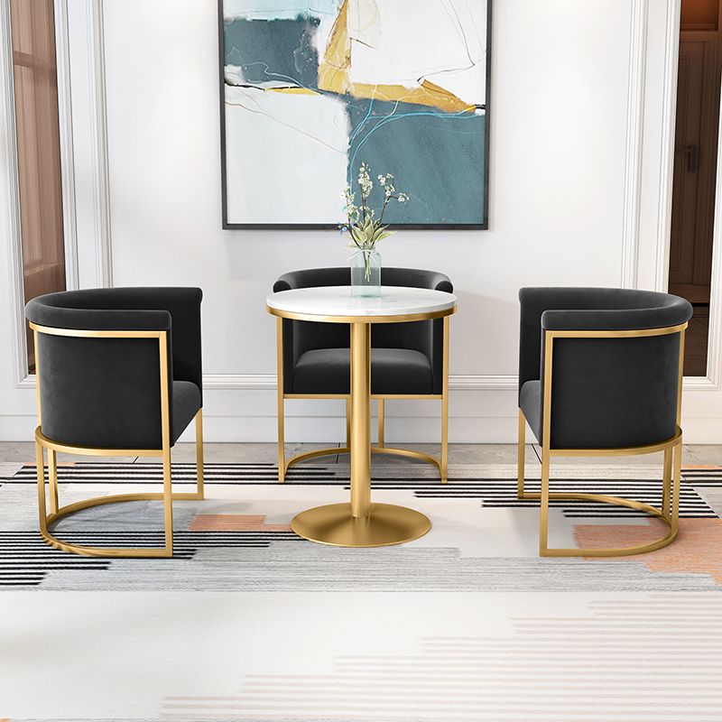 Parsons Velvet Arm Chair Velvet Gold Base Dining Chair for Dining Room Clearhalo 'Dining Chairs' 'Dining Tables & Seating' 'dining_chair' 'furn' 'furn_dining_chair' 'Furniture' 'Kitchen & Dining Furniture' 1200x1200_391559fa-a34d-43ed-8b3f-84f54ed15f7e