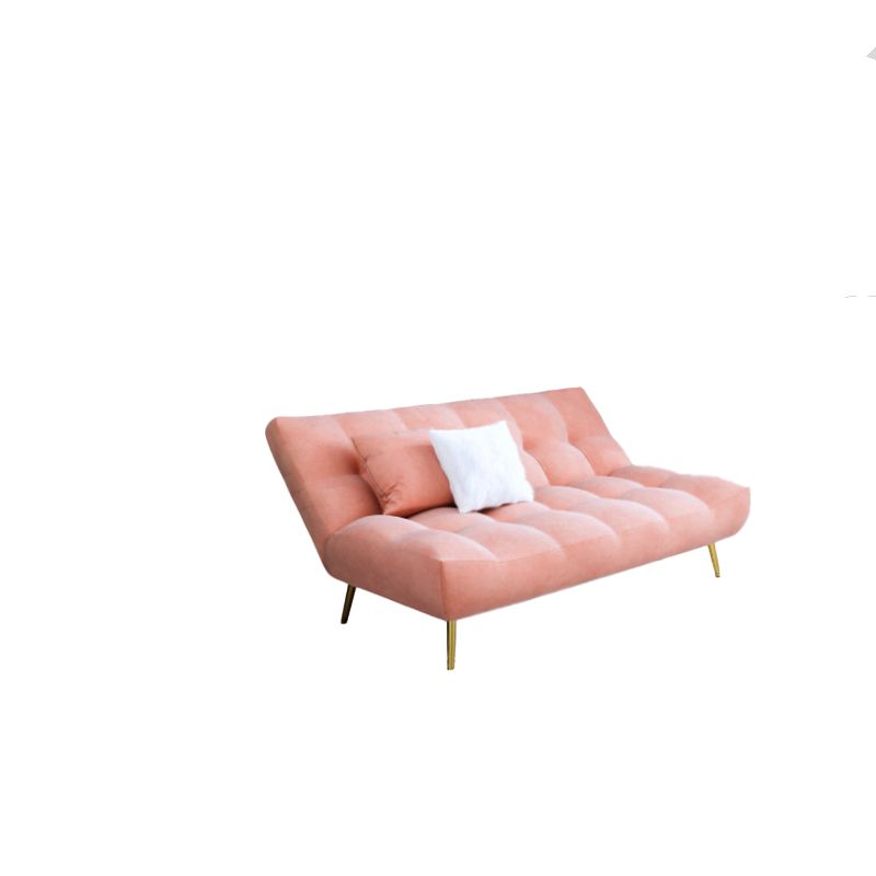 Scandinavian Tufted Back Couch Armless Sofa Bed with Brass Legs Clearhalo 'furn' 'furn_sofas' 'Furniture' 'furniture_sofas' 'Living Room Furniture' 'Sofa' 'sofas' 1200x1200_39163ede-6861-4176-9047-a79f33281456