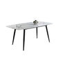 White Top Table with 4 Metal Legs Industrial Rectangle Dining Table Clearhalo 'Dining Tables & Seating' 'Dining Tables' 'dining_table' 'furn' 'furn_dining_table' 'Furniture' 'Kitchen & Dining Furniture' 1200x1200_3916d847-bedf-4b35-9ebb-79595a201d18