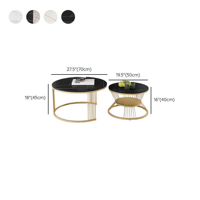 Slate Coffee Table Round Nesting Coffee Table Set for Living Room Clearhalo 'Coffee & Accent Tables' 'Coffee Tables' 'coffee_tables' 'furn' 'furn_coffee_tables' 'Furniture' 'Living Room Furniture' 1200x1200_3917239a-2c2d-4627-a20c-b7fb5a3d9d8e