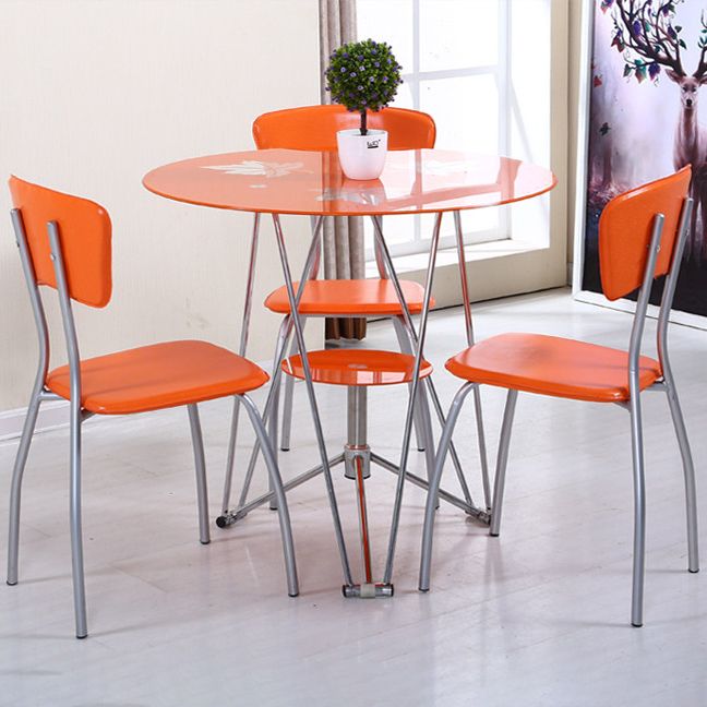 Contemporary Round Dining Room Table Tempered Glass Table with Pedestal Table Clearhalo ' dining_table' 'Dining Tables & Seating' 'Dining Tables' 'furn' 'furn_dining_table' 'Furniture' 'furniture_dining_table' 'Kitchen & Dining Furniture' 'kitchen&dining_furn' 'kitchen' 'kitchen_dining_table' 1200x1200_3919663f-61bf-4402-9d09-1c4f655638d1