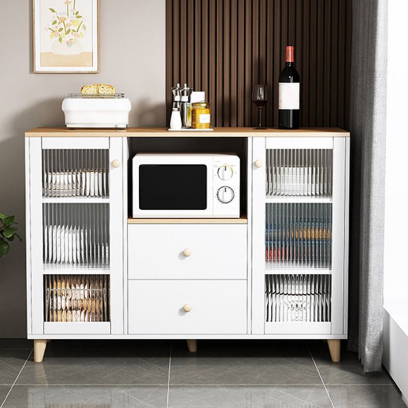 Modern Style Dining Server 2-drawer Sideboard Table with Open Storage Clearhalo 'buffet_sideboard' 'Buffets & Sideboards' 'furn' 'furn_buffet_sideboard' 'Furniture' 'Kitchen & Dining Furniture' 1200x1200_391a9225-0731-4e40-84c4-0a8fbac1066a