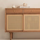 Server rettangolo moderno di archiviazione in legno massiccio per sala da pranzo