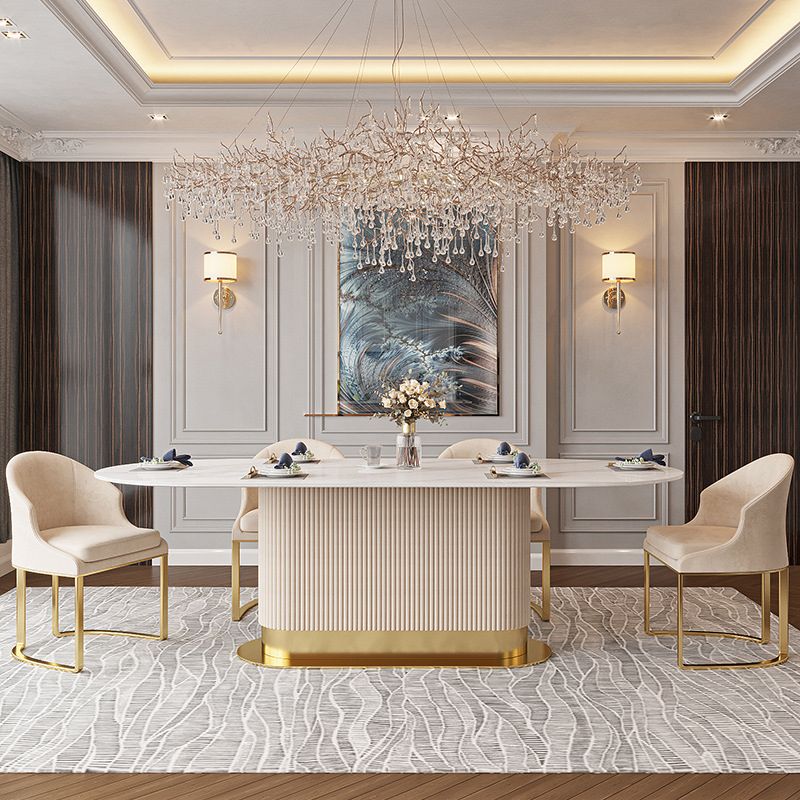 Nordic 1/4/5/7 Pieces Dining Set Stone Dining Table for Dining Room Clearhalo 'Dining Room Sets' 'Dining Tables & Seating' 'dining_room_set' 'furn' 'furn_dining_room_set' 'Furniture' 'Kitchen & Dining Furniture' 1200x1200_391b9a92-6ea9-4026-ac55-44ae229a4001