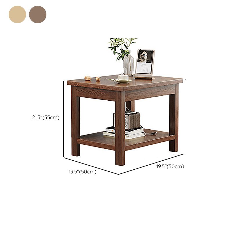 Mesa de esquina moderna de 4 patas Mesa al final del sofá de madera maciza con almacenamiento