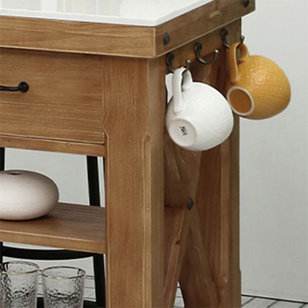 Industrial Stationary Kitchen Cart Wood Rectangular Kitchen Island Cart Clearhalo 'furn' 'furn_kitchen_islands_carts' 'Furniture' 'Kitchen & Dining Furniture' 'Kitchen Islands & Carts' 'kitchen_islands_carts' 1200x1200_391bf674-3f43-414c-bb7e-33c4c8e87c3e