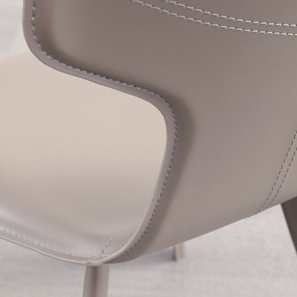 Contemporary Faux Leather Armless Chair Home Metal Dining Chair