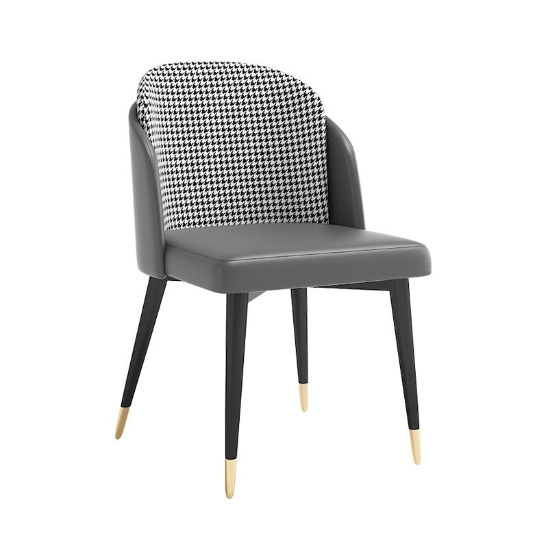 Nordic Style Upholstered Side Chairs Solid Back Armless Dining Chair Clearhalo 'Dining Chairs' 'Dining Tables & Seating' 'dining_chair' 'furn' 'furn_dining_chair' 'Furniture' 'Kitchen & Dining Furniture' 1200x1200_391e5b24-f1ca-4f11-82e7-49fb20c006d8