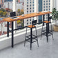 Solid Wood Dining Stools Low Back Bar Stools with Metal Legs
