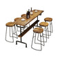 Industrial Pub Dining Set 1/4/7 Pieces Trestle Coffee Shop Wood Pub Table Set