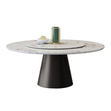 Round Pedestal Dining Site Table Contemporary Dinner Table with Turntable Clearhalo ' dining_table' 'Dining Tables & Seating' 'Dining Tables' 'furn' 'furn_dining_table' 'Furniture' 'furniture_dining_table' 'Kitchen & Dining Furniture' 'kitchen&dining_furn' 'kitchen' 'kitchen_dining_table' 1200x1200_391f60b3-18d8-43a5-b46e-4c7cfb5d555c