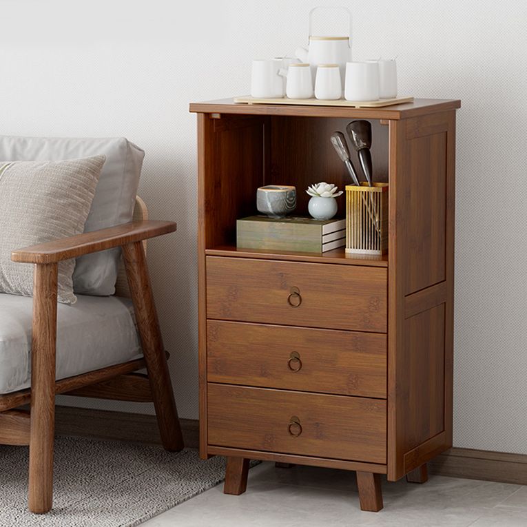 Mid-Century Modern Accent Chest with Drawers and Shelf in Brown Clearhalo 'Cabinets & Chests' 'cabinets_chests' 'furn' 'furn_cabinets_chests' 'Furniture' 'Living Room Furniture' 1200x1200_3920bbaa-5672-40e5-b784-2bf005110063