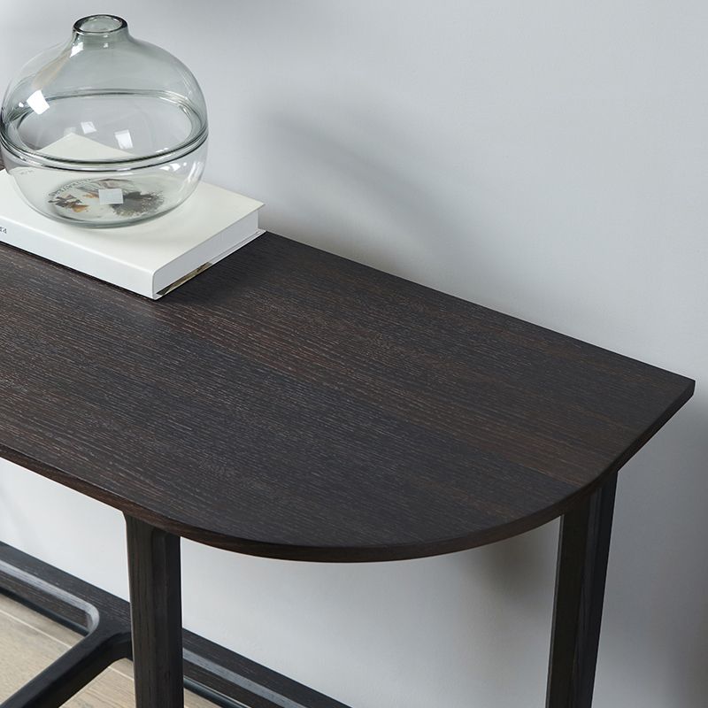 Tavolo da console a mezzaluna moderna tavolo di divano console in legno in nero