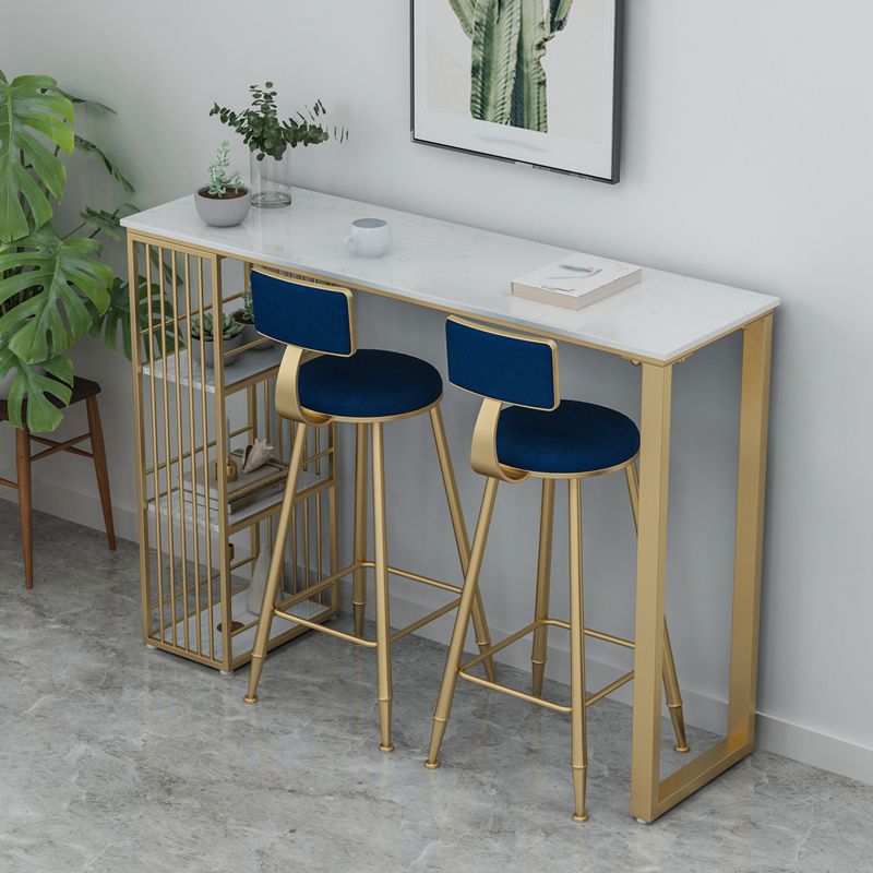 Glam 1/3/5 Pieces Bar Table Set Rectangle Stone Counter Table with Stools for Living Room Clearhalo 'Bar Furniture' 'furn' 'furn_home_bar_bar_sets' 'Furniture' 'Home Bars & Bar Sets' 'home_bar_bar_sets' 'Kitchen & Dining Furniture' 1200x1200_392279d2-db1c-4350-aecd-8cf533a7aa13