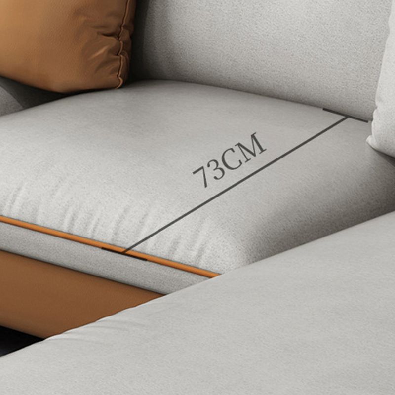 Brazo beige de 5 plazas seccional seccional de cuero falso de lujo seccional