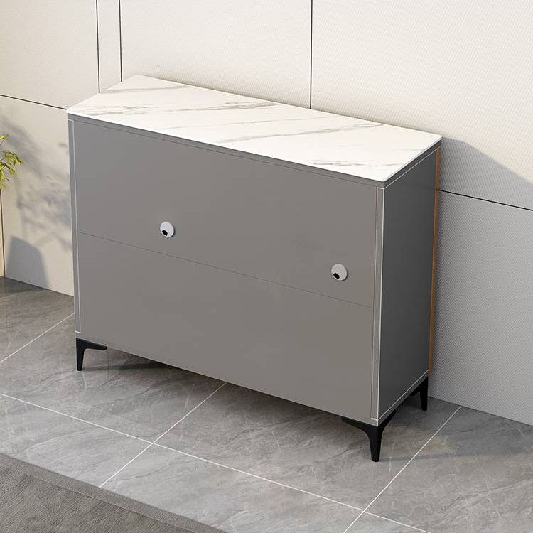 Glass Doors Buffet Server Stone Top Glam Style Kitchen Server for Dining Room Clearhalo 'buffet_sideboard' 'Buffets & Sideboards' 'Furniture' 'furniture_buffet_sideboard' 'Kitchen & Dining Furniture' 1200x1200_39238e48-8ff7-46cf-9844-cbdcf9f629da