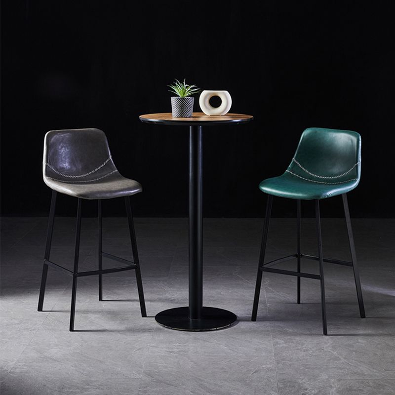Modern Armless Backrest Counter Stool Iron Household Bar Stool with Leather Cushion Clearhalo 'Bar Furniture' 'Bar Stools' 'bar_stools' 'furn' 'furn_bar_stools' 'furniture_bar_stools' 'Kitchen & Dining Furniture' 'kitchen&dining_furn' 'kitchen' 'kitchen_furn' Furniture' 1200x1200_392450d8-946a-4d77-b7d6-b14662705ebd