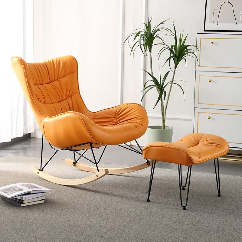 Modern Indoor Sofa Rocking Chair Nursery Rocking Chair with Ottoman Clearhalo 'Chairs & Seating' 'furn' 'furn_rocking_chairs' 'Furniture' 'Living Room Furniture' 'Rocking Chairs' 'rocking_chairs' 1200x1200_39246e86-df57-489b-8103-1cab24f54b31