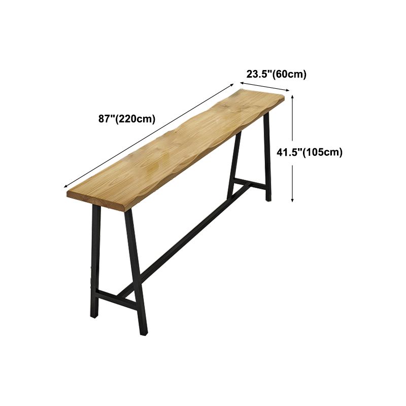 Solid Wood Indoor Counter Height Dining Table Specialty Trestle Patio Bar Table in Natural Clearhalo 'Bar Furniture' 'Bar Tables' 'bar_tables' 'furn' 'furn_bar_tables' 'Furniture' 'furniture_bar_tables' 'Kitchen & Dining Furniture' 'kitchen&dining_furn' 'kitchen' 1200x1200_3924a241-1807-4a60-8323-1add824d2355