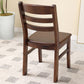 Silla de comedor sin brazo de madera sólida contemporánea escalera de madera sólida