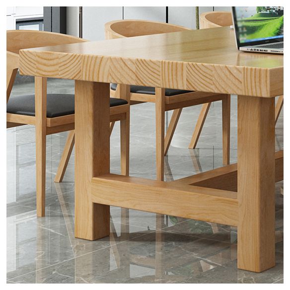 Table de réunion rectangulaire en bois massif du bureau à domicile