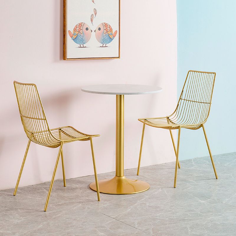 Glam Style Dining Chair Metal Windsor Back Dining Side Chair for Dining Room Clearhalo 'Dining Chairs' 'Dining Tables & Seating' 'dining_chair' 'furn' 'furn_dining_chair' 'Furniture' 'furniture_dining_chair' 'Kitchen & Dining Furniture' 1200x1200_3927af82-fc3d-4d8b-ae7b-6180e43404a6