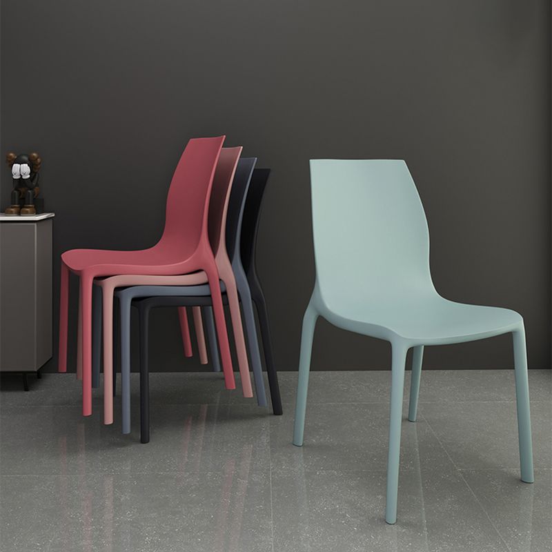 Contemporary Stacking Armless Dining Chairs Solid Back Chair for Home Use Clearhalo ' kitchen&dining_furn' 'Dining Chairs' 'Dining Tables & Seating' 'dining_chair' 'furn' 'furn_dining_chair' 'Furniture' 'furniture_dining_chair' 'Kitchen & Dining Furniture' 'kitchen' 1200x1200_3928f48d-bdd6-4536-a576-62bb25ec4e56