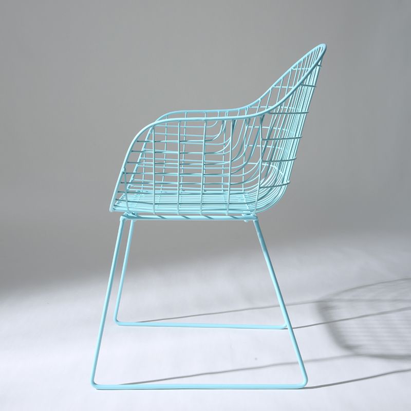 Contemporary Style Metal Dining Room Chair Windsor Back Arm Chair for Kitchen Clearhalo ' kitchen&dining_furn' 'Dining Chairs' 'Dining Tables & Seating' 'dining_chair' 'furn' 'furn_dining_chair' 'Furniture' 'furniture_dining_chair' 'Kitchen & Dining Furniture' 'kitchen' 1200x1200_392a9ac5-68d1-4bde-83e5-1f56c58522ba