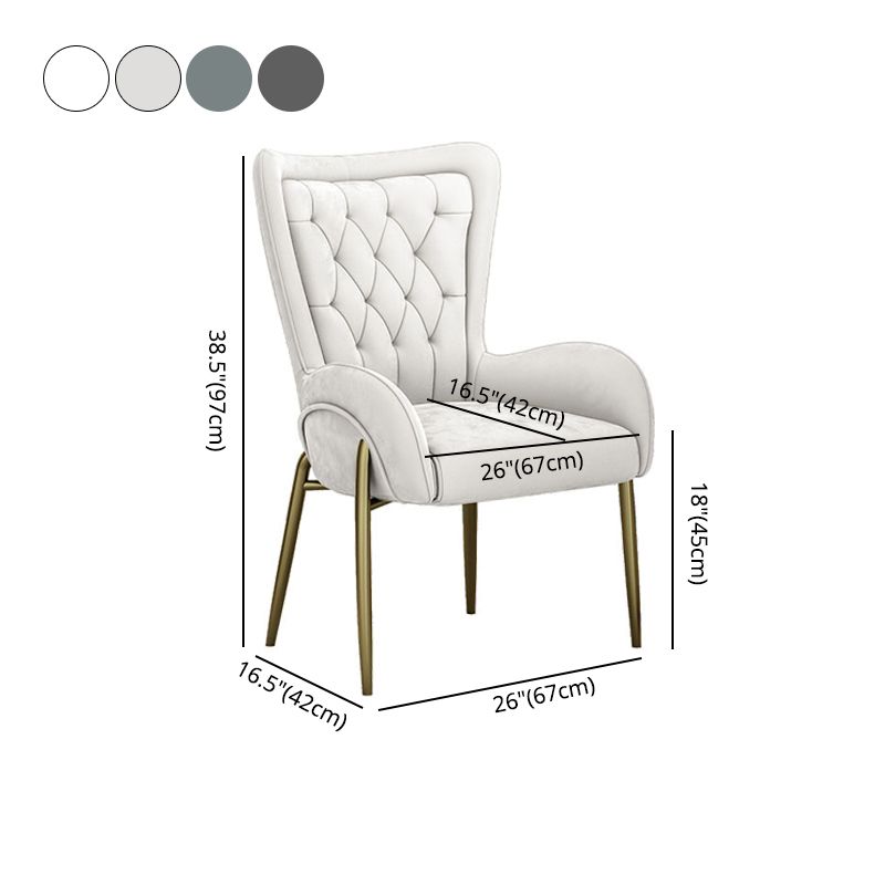 Glam Metal Dining Room Chairs Upholstered Arm Chair for Restaurant Use Clearhalo ' kitchen&dining_furn' 'Dining Chairs' 'Dining Tables & Seating' 'dining_chair' 'furn' 'furn_dining_chair' 'Furniture' 'furniture_dining_chair' 'Kitchen & Dining Furniture' 'kitchen' 1200x1200_392baa3f-1a3b-4392-87d6-3606e7c92288