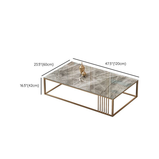 Mesa de café de marco de hierro dorado estilo glamorante