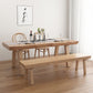 Table à manger rectangulaire de style moderne, table en bois avec pieds en bois pour la maison