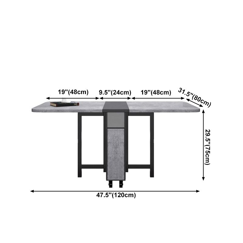 Mid-Century Modern Rectangle Dining Table Drop-Leaf Table with Solid Wood Base Clearhalo ' dining_table' 'Dining Tables & Seating' 'Dining Tables' 'furn' 'furn_dining_table' 'Furniture' 'furniture_dining_table' 'Kitchen & Dining Furniture' 'kitchen&dining_furn' 'kitchen' 'kitchen_dining_table' 1200x1200_392ec0ed-87ab-4a63-8739-58d9e0b46e68