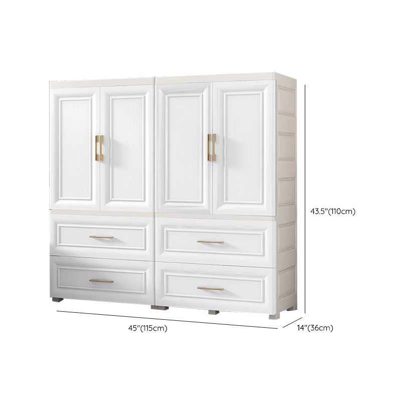 Contemporary White Storage Cabinet Bedroom Plastic Cabinet with Drawers Clearhalo 'Armoires & Wardrobes' 'armoires_wardrobes' 'Bedroom Furniture' 'furn' 'furn_armoires_wardrobes' 'Furniture' 1200x1200_392f90aa-190a-4936-b622-19a1ca83c464
