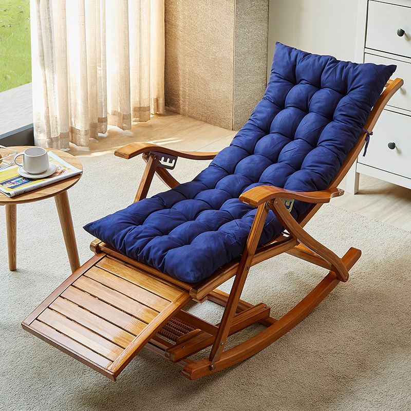 Chaise à bascule moderne Bamboo Rocker avec coussins amovibles