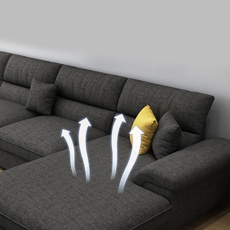 Casual Removable Cushions Sectionals 37.4"H Pillow Top Arm Sofa with 4 Pillows Clearhalo 'Furniture' 'furniture_sectionals' 'kitchen' 'kitchen_sectionals' 'Living Room Furniture' 'Sectionals' 1200x1200_39303f94-38e0-45cf-a19e-34b4173d211e