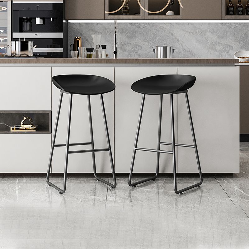 Modern Armless Backrest Counter Stool Iron Kitchen Bar Stool with Plastic Seat Clearhalo 'Bar Furniture' 'Bar Stools' 'bar_stools' 'furn' 'furn_bar_stools' 'furniture_bar_stools' 'Kitchen & Dining Furniture' 'kitchen&dining_furn' 'kitchen' 'kitchen_furn' Furniture' 1200x1200_3931db4e-2dd8-443c-b65a-0a550649ef27