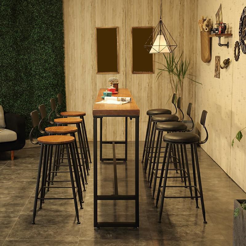 Industrial Rectangle Bar Table Set 1/4/5/9 Pieces Solid Wood Counter Table Set Clearhalo 'Bar Furniture' 'furn' 'furn_home_bar_bar_sets' 'Furniture' 'Home Bars & Bar Sets' 'home_bar_bar_sets' 'Kitchen & Dining Furniture' 1200x1200_3932de4e-eb12-400d-96e1-92bd5ac2ea43