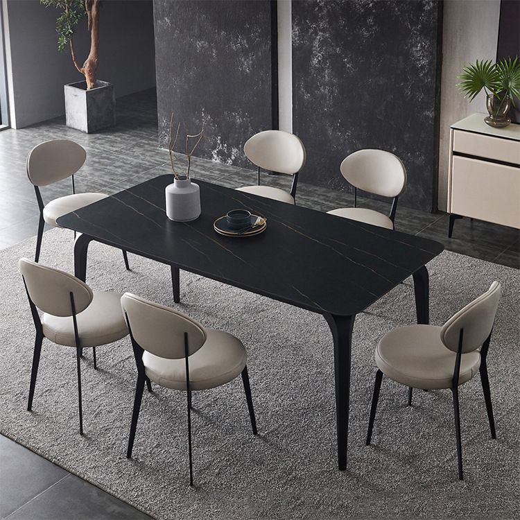 Contemporary Restaurant Leather Side Chair Open Back Dining Chair with Black Legs Clearhalo ' kitchen&dining_furn' 'Dining Chairs' 'Dining Tables & Seating' 'dining_chair' 'furn' 'furn_dining_chair' 'Furniture' 'furniture_dining_chair' 'Kitchen & Dining Furniture' 'kitchen' 1200x1200_3932ee9c-6e2f-4e6b-9c8c-a2ac9cee4bec