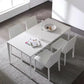 Stone Top Dining Table Contemporary Rectangle Dining Table with 4 Legs in White Clearhalo 'Dining Tables & Seating' 'Dining Tables' 'dining_table' 'Furniture' 'furniture_dining_table' 'Kitchen & Dining Furniture' 'kitchen' 'kitchen_dining_table' 1200x1200_3933c861-5a73-4fbd-9340-98507c630cae
