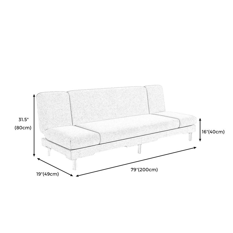 Modern Wood Legs Sofa 2/3 Seater Armless Convertible Sleeper Sofa Clearhalo 'Furniture' 'furniture_sofas' 'kitchen' 'kitchen_sofas' 'Living Room Furniture' 'Sofa' 'sofas' 1200x1200_3934035c-e138-4b6b-8677-bea670b2f54a