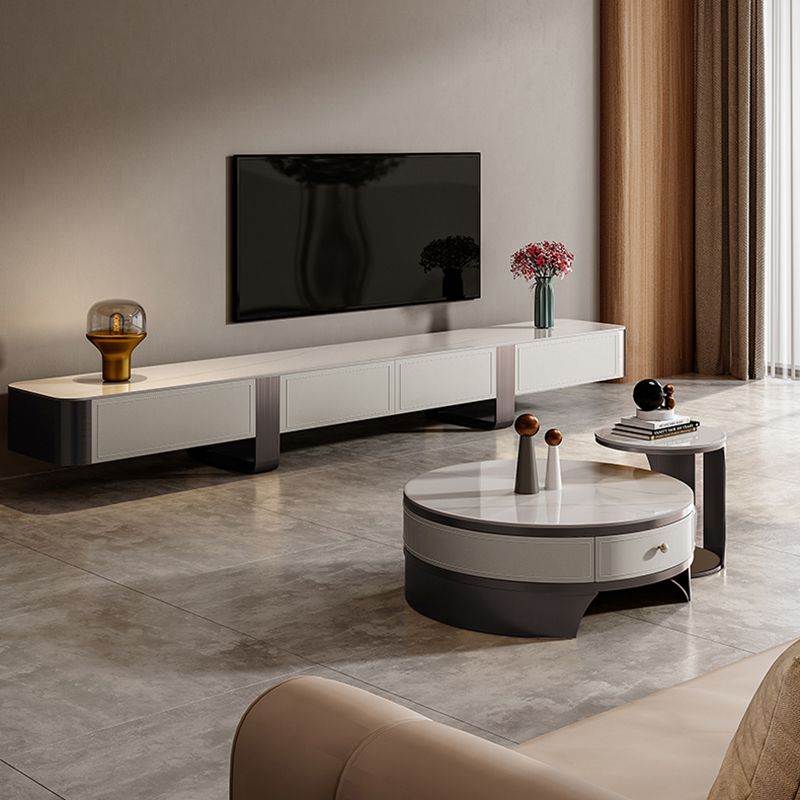 Glam TV Console Stone Media Console Enclosed Storage with 4 Drawers for Home Clearhalo 'furn' 'furn_tv_stands_entertainment_centers' 'Furniture' 'Living Room Furniture' 'TV Stands & Entertainment Centers' 'TV Stands & Media Storage Furniture' 'tv_stands_entertainment_centers' 1200x1200_3934b4fa-1dd0-45ae-90c6-d31100f71df9