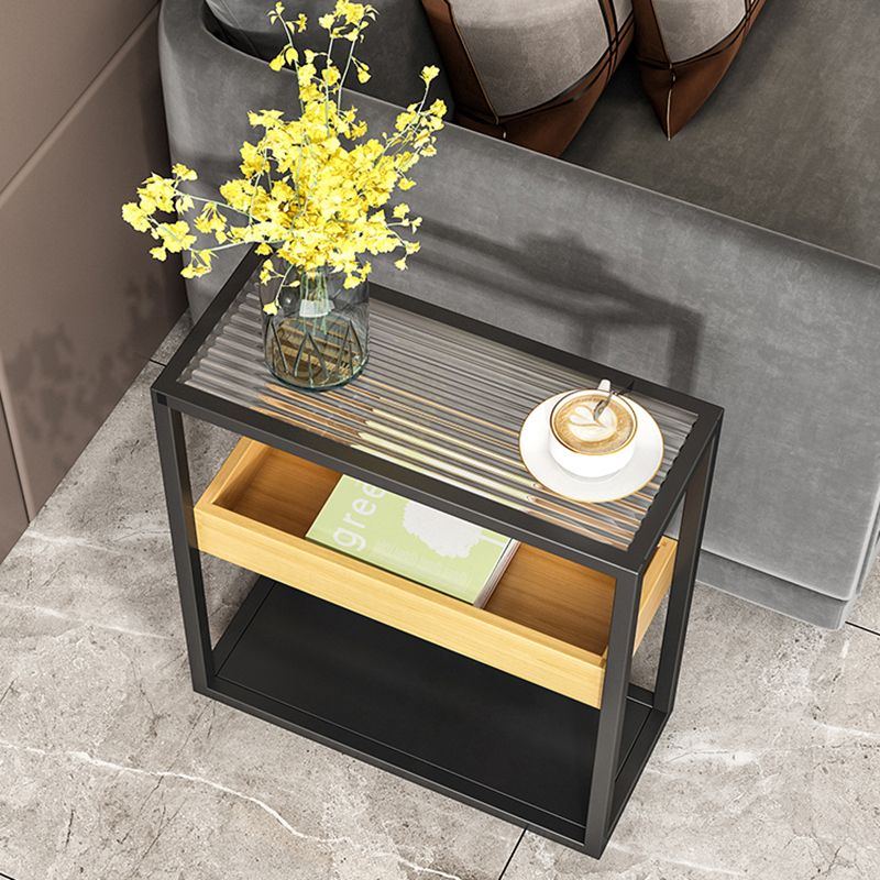 Glasobertisch -Akzent -Akzent -Akzent -Sofa -Sofa -Sofa -Endtisch mit Regalen