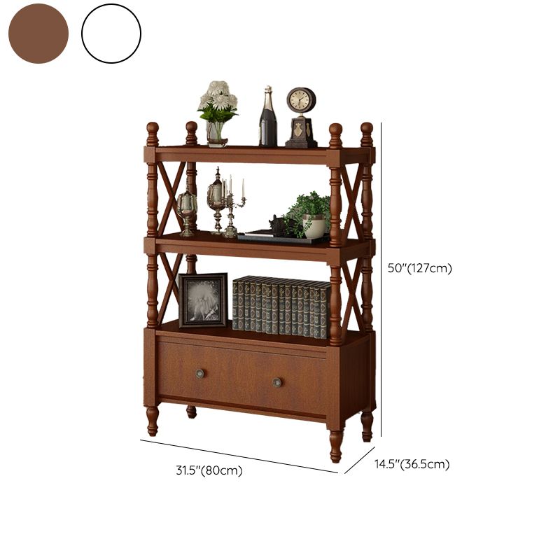 Eigentijdse houten boekenplank standaard gesloten back -boekenkast met 1 lade