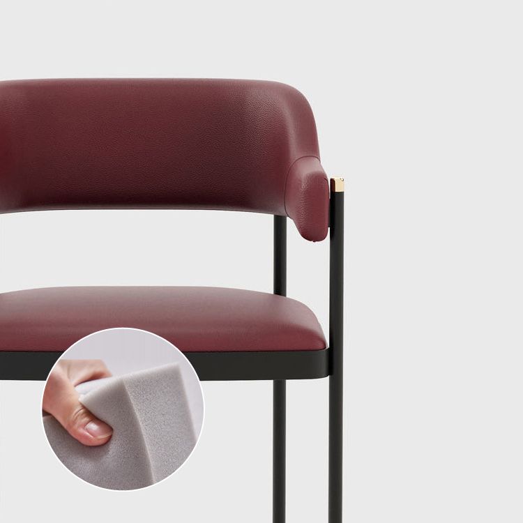 Silla de comedor de cocina contemporánea silla de brazo de patas negras tapizadas