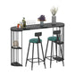 Oval Sintered Stone Bar Table Traditional Luxury Dining Table with Storage Shelves