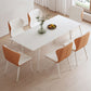 Contemporary 1/2/5/6/7 Pieces Dining Room Set Rectangle Stone Furniture in White