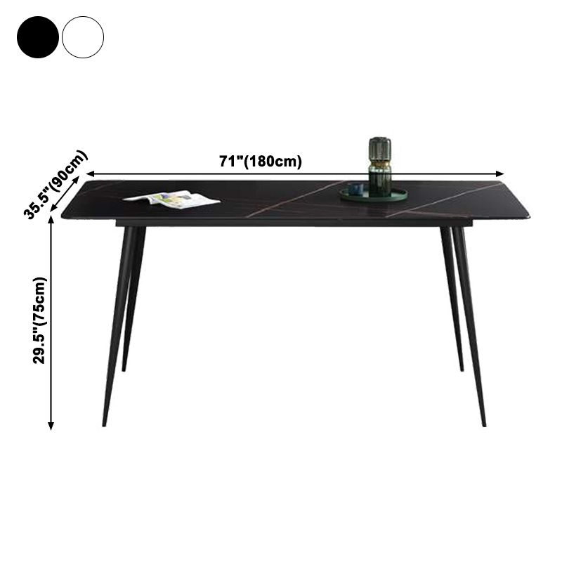 Industrial Home Sintered Stone Dining Table 4 Legs Carbon Steel Base Rectangle Table Clearhalo ' dining_table' 'Dining Tables & Seating' 'Dining Tables' 'furn' 'furn_dining_table' 'Furniture' 'furniture_dining_table' 'Kitchen & Dining Furniture' 'kitchen&dining_furn' 'kitchen' 'kitchen_dining_table' 1200x1200_39390713-d4e8-47f6-aa16-857343d1055e