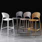 Casa escandinava Heces de espalda baja Matte Barstool de plástico