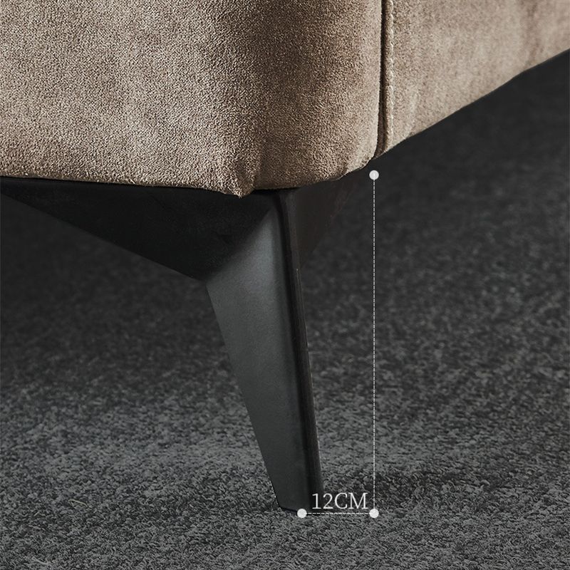 Espresso Down Panel Bed Contemporary Standard Bed with Upholstered Headboard